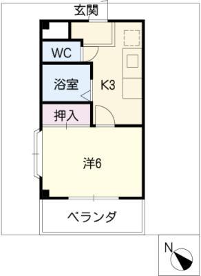 プリミエール八田(1K/4階)の間取り写真