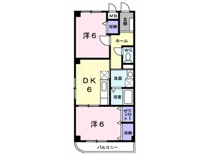 バージンブリッジ(2DK/3階)の間取り写真