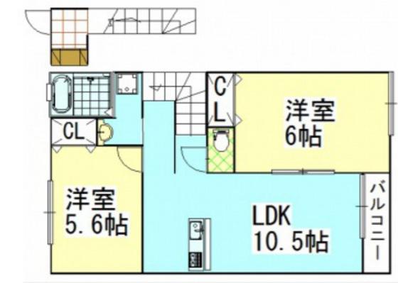ファインII(2LDK/2階)の間取り写真