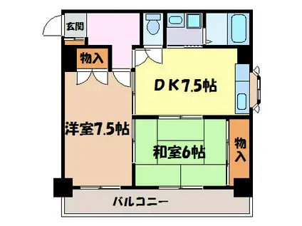 千種エス・ティビル(2DK/5階)の間取り写真