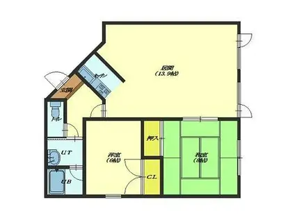 RESIDENTIAL OF CUBIC(2LDK/2階)の間取り写真