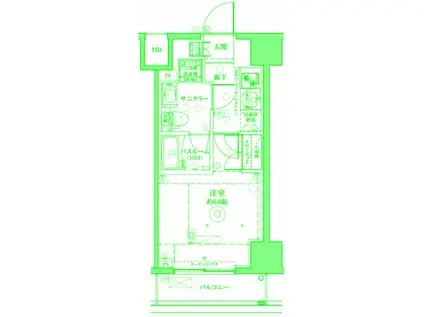 クレヴィスタ横浜関内Ⅱ(1K/4階)の間取り写真