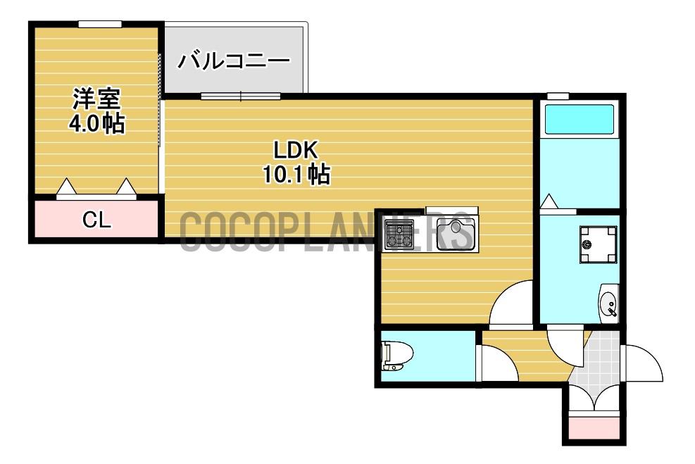 グレイスコート熊本学園大学東(1LDK/3階)の間取り写真