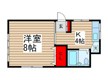 第2ウィスタリアコーポ(1K/2階)の間取り写真