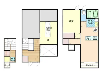 ベルリード村松町(1SLDK/2階)の間取り写真