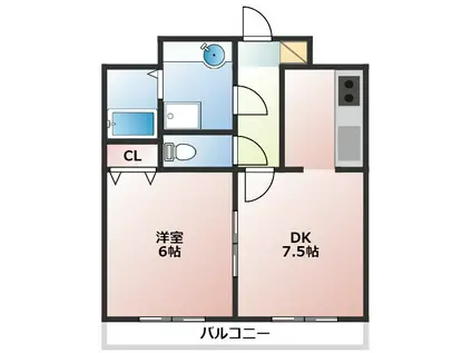 カンタラーモ(1DK/3階)の間取り写真