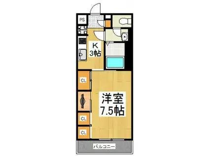 ハビテ清瀬(1K/1階)の間取り写真