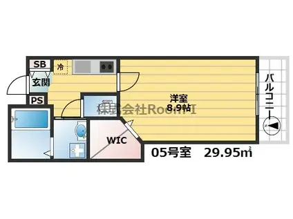 ヘーベル桜川・旭化成ヘーベルメゾンHEBEL HAUS(1K/4階)の間取り写真