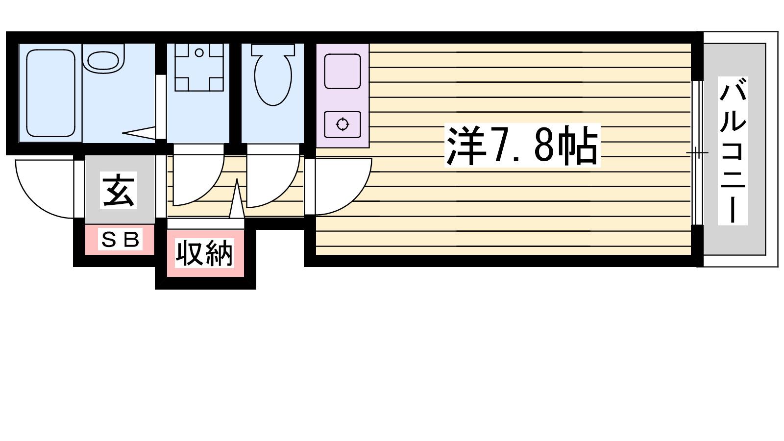 アビタシオン(1K/5階)の間取り写真