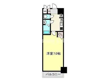 CRESTTAPP神戸湊町NOIR(1K/9階)の間取り写真