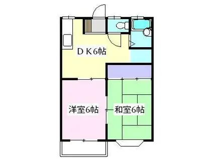メイプルかわぎし (2DK/1階)の間取り写真