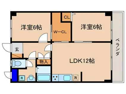 グランディ栗の木I(2LDK/3階)の間取り写真