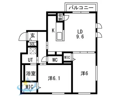 アルファスクエアN2(2LDK/4階)の間取り写真