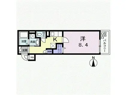 トレチーメ(1K/2階)の間取り写真