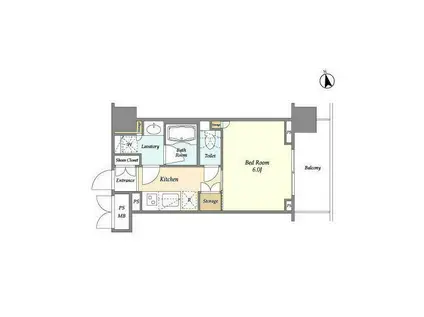 グランテール代々木(1K/2階)の間取り写真