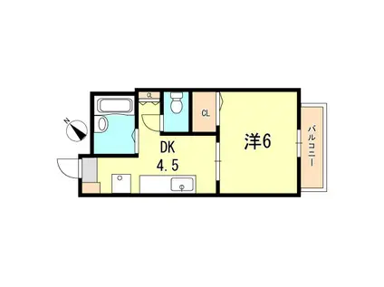 トレヴィハイツ(1DK/1階)の間取り写真