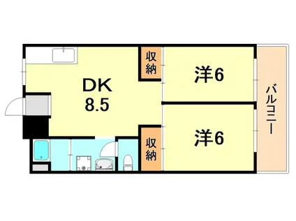 グリーンヒル舞子(2DK/3階)の間取り写真