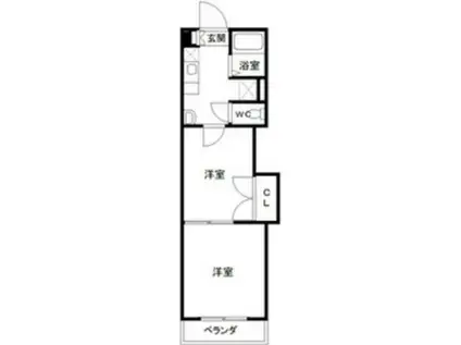 レジデンスカープ富山(2K/3階)の間取り写真