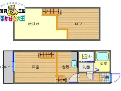 フレンドリー弐番館(1K/1階)の間取り写真