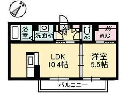 カサクレシアV(1LDK/3階)の間取り写真