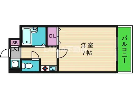 グランデージ今里(1K/9階)の間取り写真