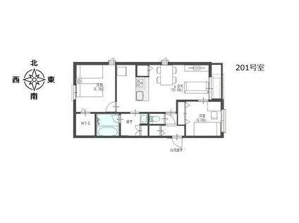 メゾン・ド・シャルム(2LDK/2階)の間取り写真