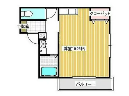 ベル・オネスティ(ワンルーム/2階)の間取り写真