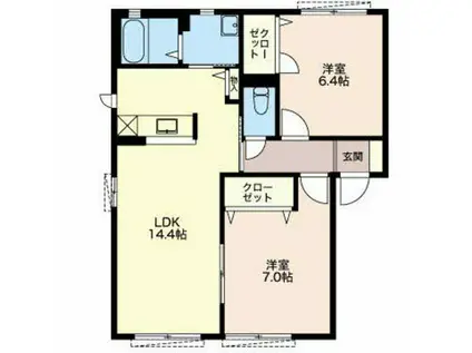 MAST TOWN FUCHU(2LDK/1階)の間取り写真