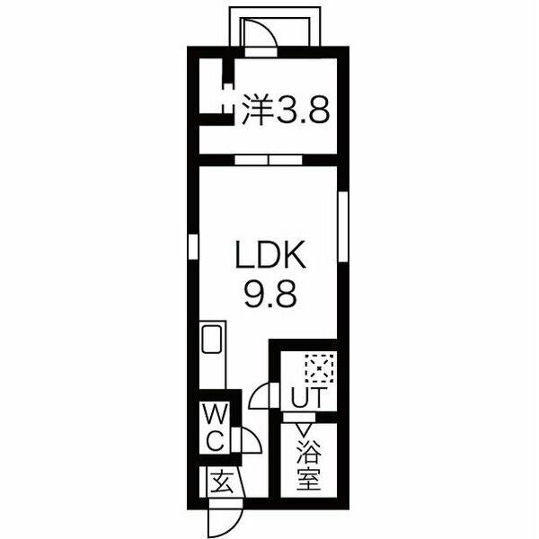 APRILさくら(1LDK/1階)の間取り写真