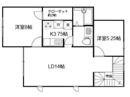 VIEW TAKANAWA(2LDK/2階)の間取り写真