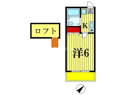 プレジオ南花島(1K/2階)の間取り写真