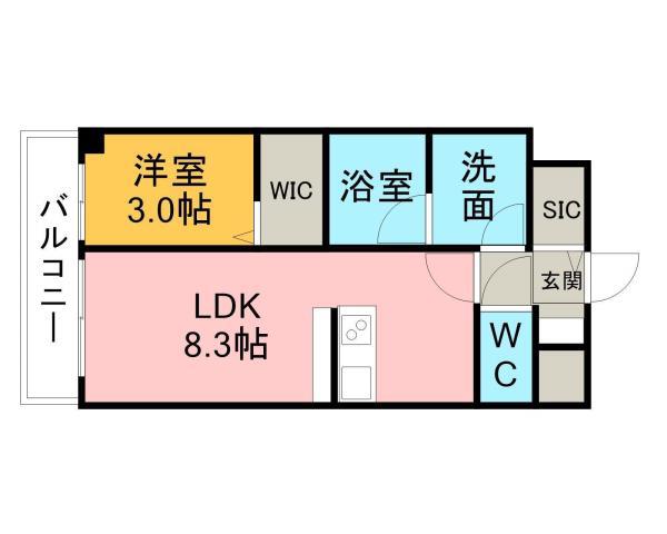 プレシャスコートマルセン刈谷(1LDK/1階)の間取り写真