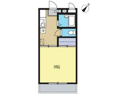 ウインドテラス南行徳(1K/3階)の間取り写真