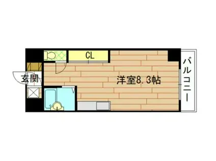 ラ・フォンテーヌ(ワンルーム/3階)の間取り写真