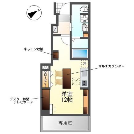 サンフェリーチェS(ワンルーム/1階)の間取り写真