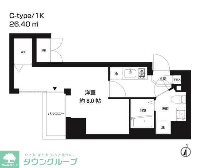 コスモリード錦糸町(1K/6階)の間取り写真