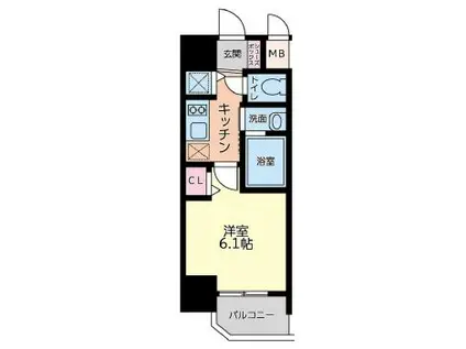 LIVECASA本町(1K/6階)の間取り写真