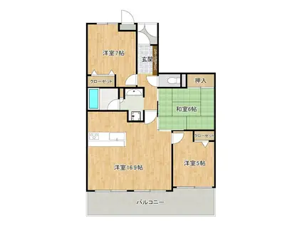 ロフティ城南セントラルタワー(3LDK/12階)の間取り写真