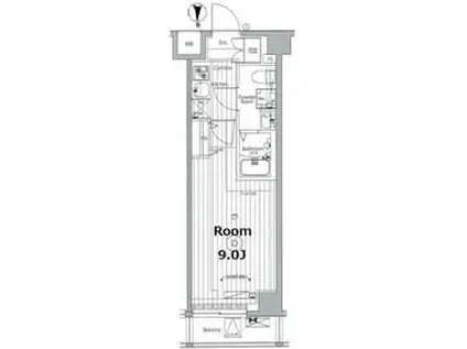 メイクス東向島II(1K/6階)の間取り写真