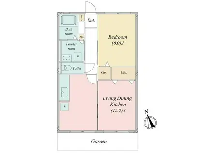 サンホワイトM207(2DK/1階)の間取り写真