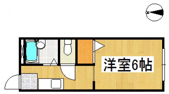 ベルデコート(1K/2階)の間取り写真