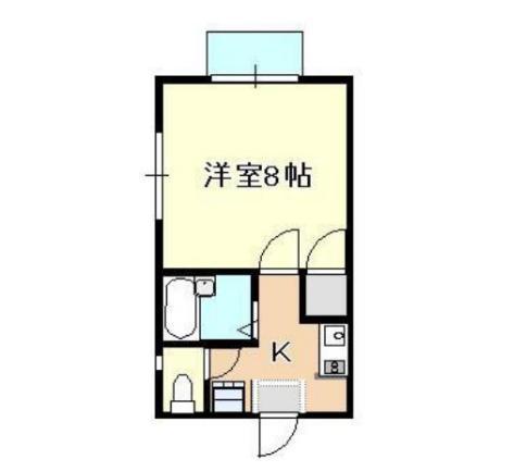 ビクトリーハイム岡山(1K/1階)の間取り写真
