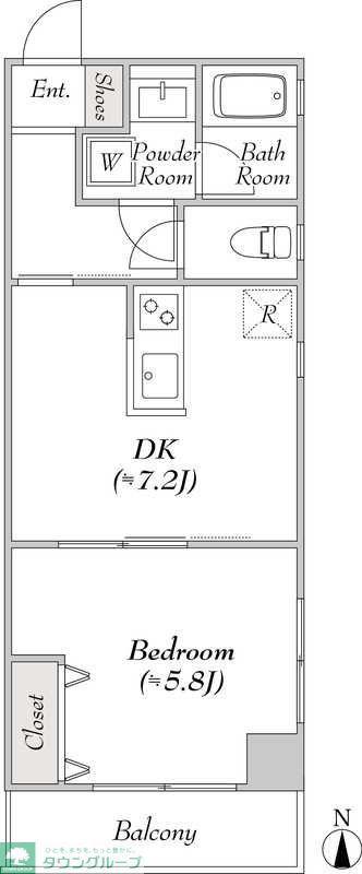 BELLEVIAGE MORISHITA(1DK/5階)の間取り写真