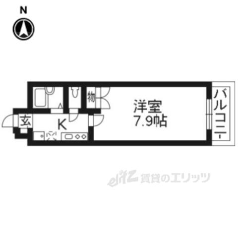 EVANS祇園(1K/4階)の間取り写真