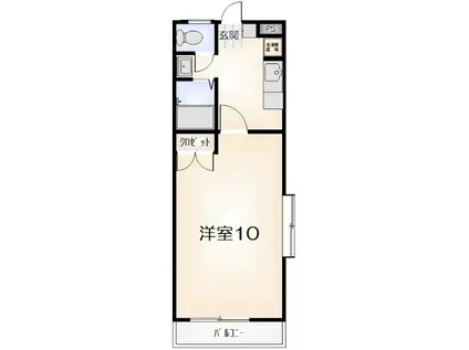 ALFHOUSE(1K/2階)の間取り写真