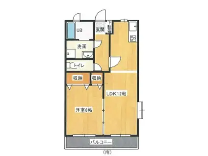 サニーコートK(1LDK/3階)の間取り写真