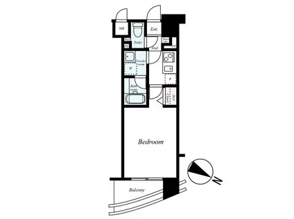 グリフィン横浜・プライムスクエア(1K/3階)の間取り写真