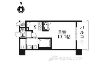アクアプレイス京都西院305(1K/3階)の間取り写真