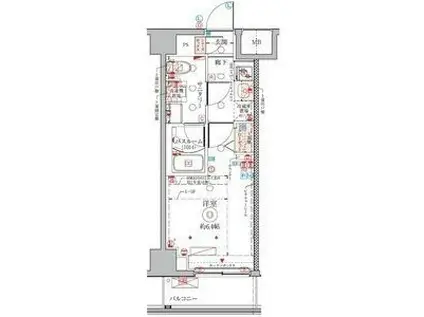 クレヴィスタ武蔵中原(1K/3階)の間取り写真