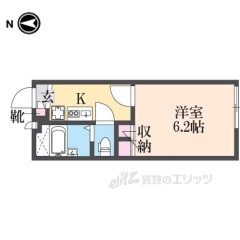 レオパレスニュー猪名寺(1K/1階)の間取り写真
